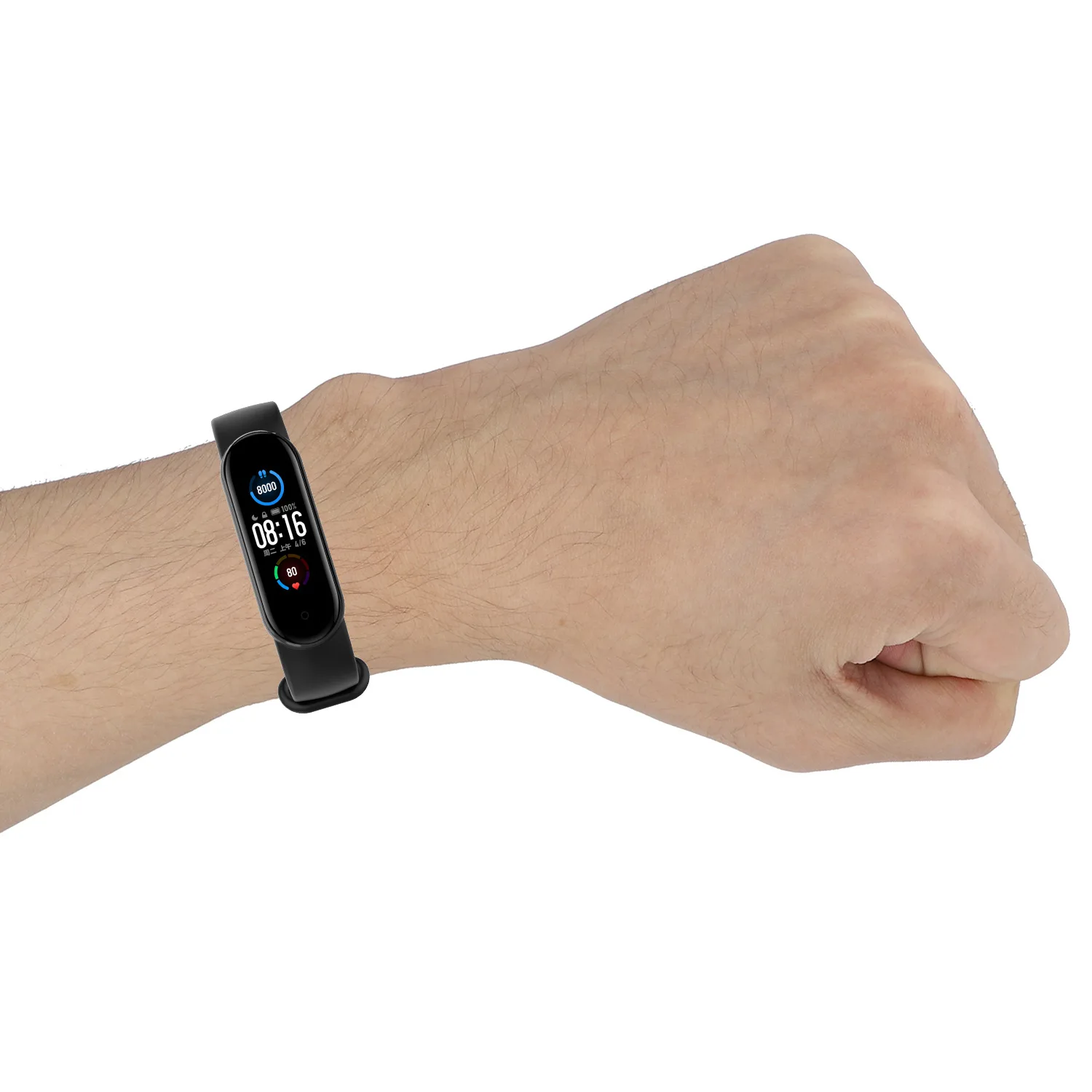 Ремешок для Xiaomi Mi Band 5 спортивный ремешок мягкий силиконовый наручных часов рамка