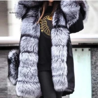 womens winter jackets fake fox fur fur collar hooded fur parka men made rabbit fur lining warm winter coat