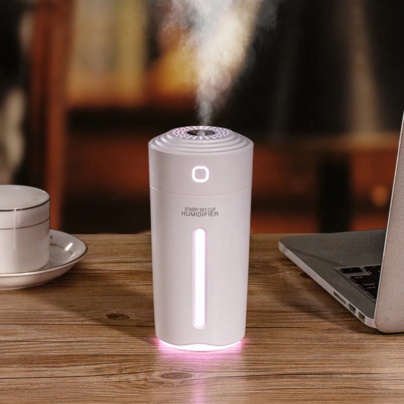 

HOT-DC5V 2W USB Star Cup Air Humidifier Cleaning Care Skin Nano Spray Technology Mute Design Color Lamp Office Humidifier