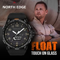 northedge mens digital watch military army 50m waterproof dual display sports heart rate monitor wristband