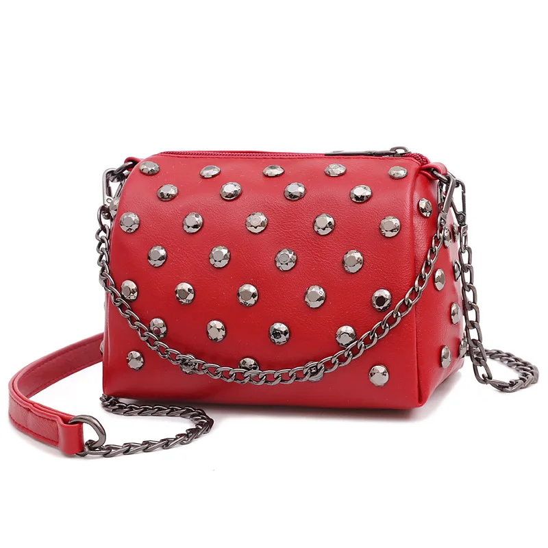 

2020 New 7 Color Women Crossbody Bags Rivet Satchel Fashion PU Leather Ladie Shoulder Bag Party Purse Messenger Bags