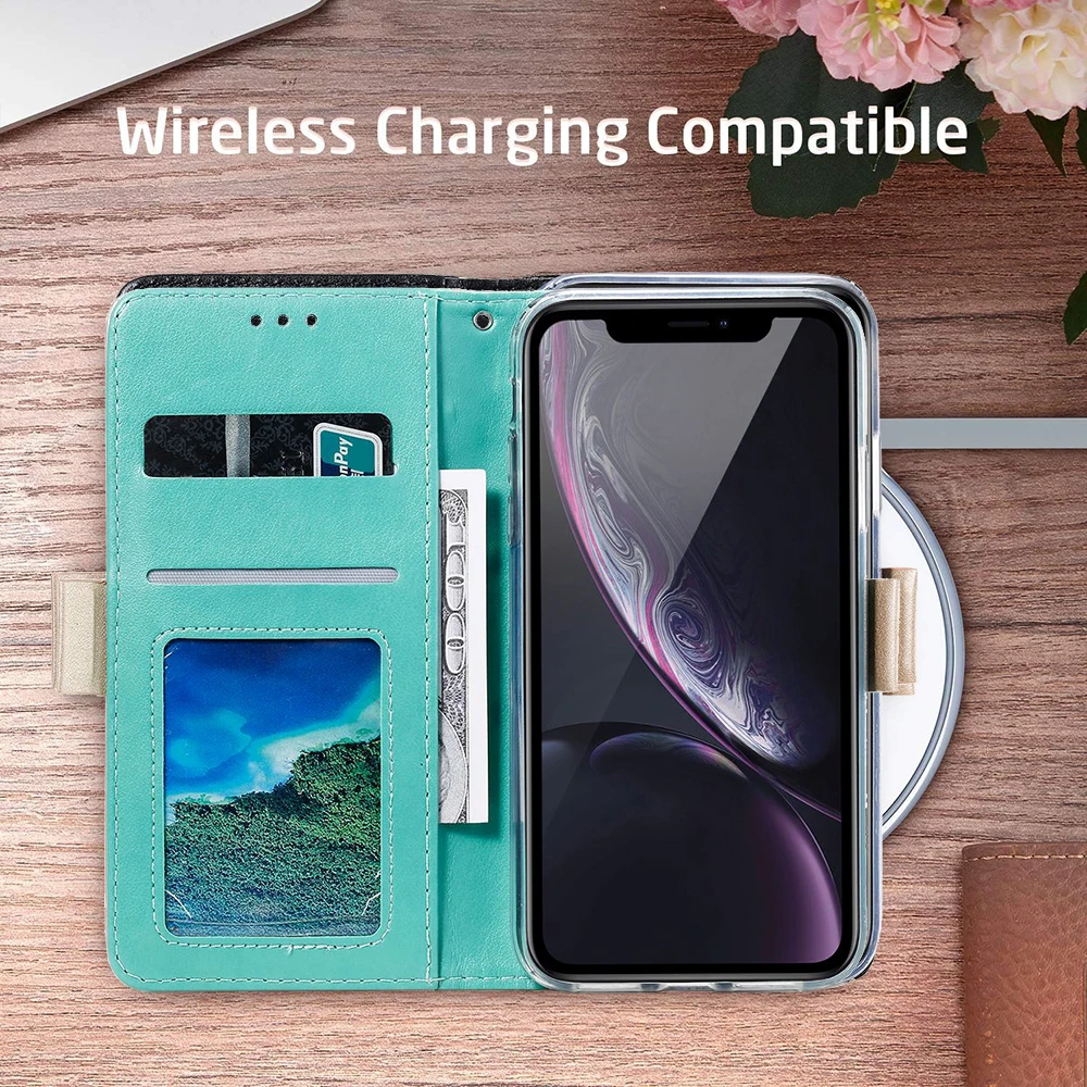 LCHULLE Чехол-книжка с бумажником для IPhone XS 11 Pro MAX XR 6 6S 7 8 Plus отделения для карт Карманы кошелек Стильный чехол Чехол Fundas