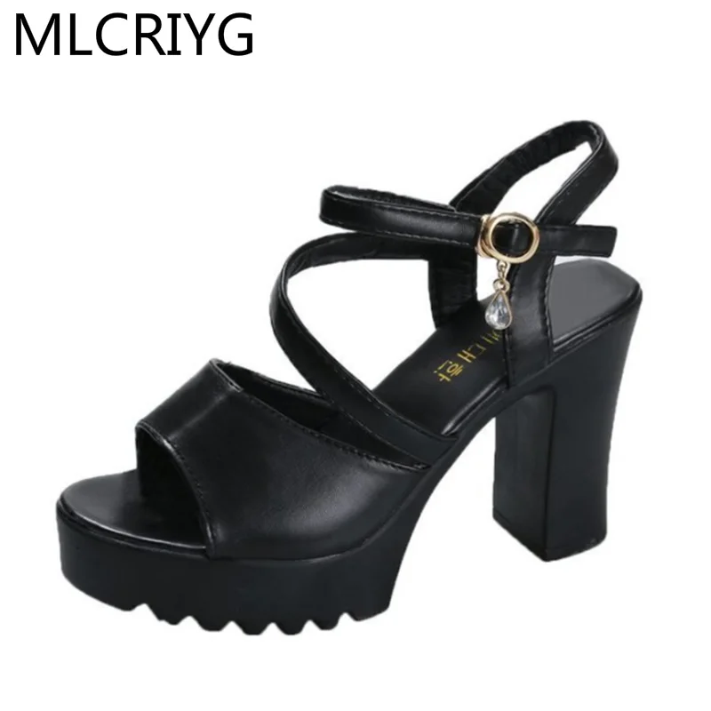 

2021 Summer Sexy Fish Mouth High Heels Women High-heeled Sandals Fashion Comfort Retro Buckle Platform Shoes Sandalias Mujer
