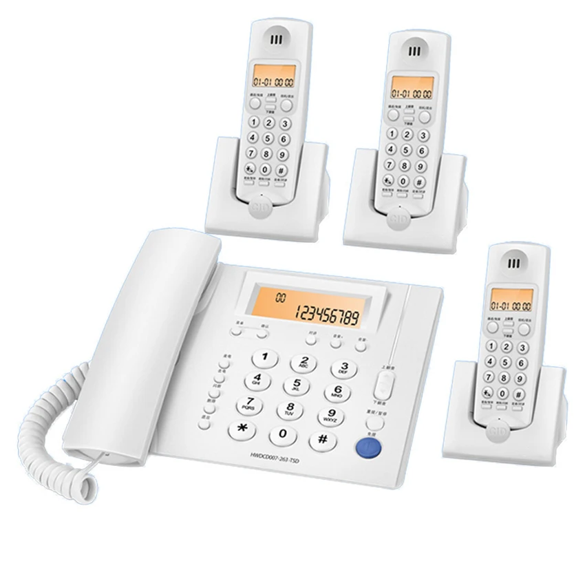 expandable cordedcordless phone with base speakerphone 1 corded handset and 1 cordless handset landline phone for home office free global shipping