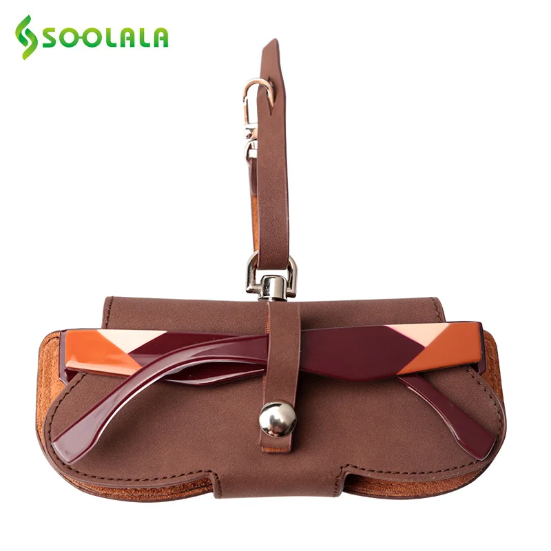 SOOLALA уникальный Чехол для очков из искусственной кожи Многофункциональный с