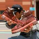 Мужские высокие кроссовки, Нескользящие, износостойкие, повседневная обувь, разные цвета, 45, весна 2022