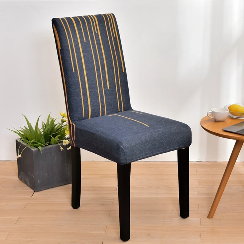 

Simple Style Dining Chair Cover Spandex Stretch Printed Chair Covers for Home Kitchen Removable Washable Anti-dust Seat New Case