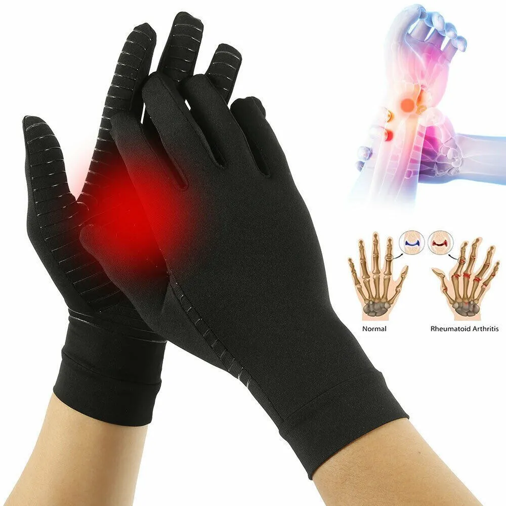 

Full Finger Arthritis Glove Copper Infused Compression Gloves Copper Arthritis Gloves Non-Slip Silicone Gel for Women/Men