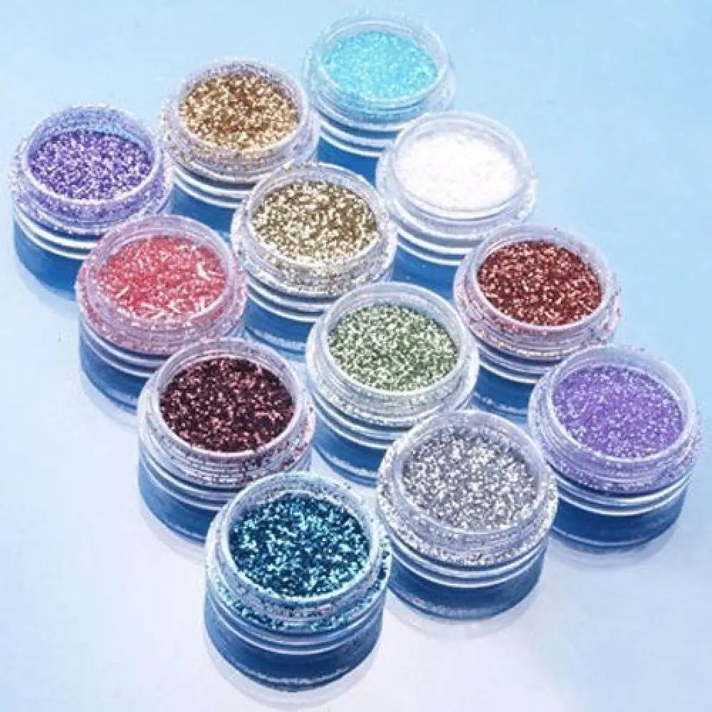 

50% Hot Sale 12 Pcs Nail Art Decor Glitter Dust Powder Set DIY Acrylic UV Gel Tips Accessory