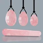 Натуральный розовый кварц Yoni набор яиц для массажа вагинальное подтягивание Нефритовое яйцо для женщин тазовый тренажер Кегеля Вагинальный массаж йони-палочка хрустальный шар