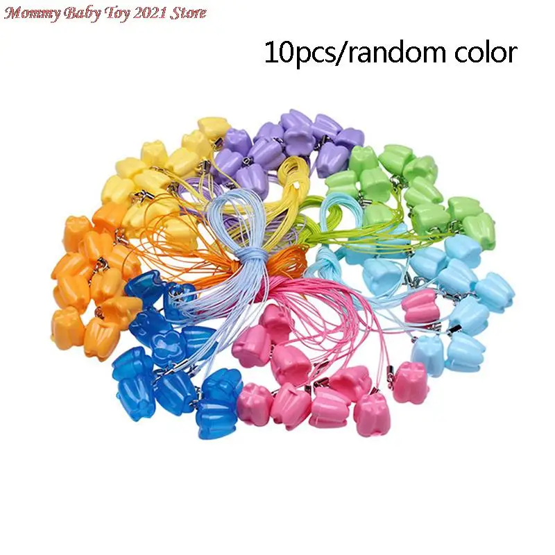 

10Pcs New Tooth Shape Kids Milk Teeth Storage Boxes Child Baby Deciduous Tooth Organizer Mini Plastic Container Small Box