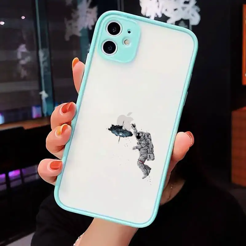 

astronaut space earth cartoon Phone Case Matte Transparent for iPhone 7 8 11 12 s mini pro X XS XR MAX Plus cover funda