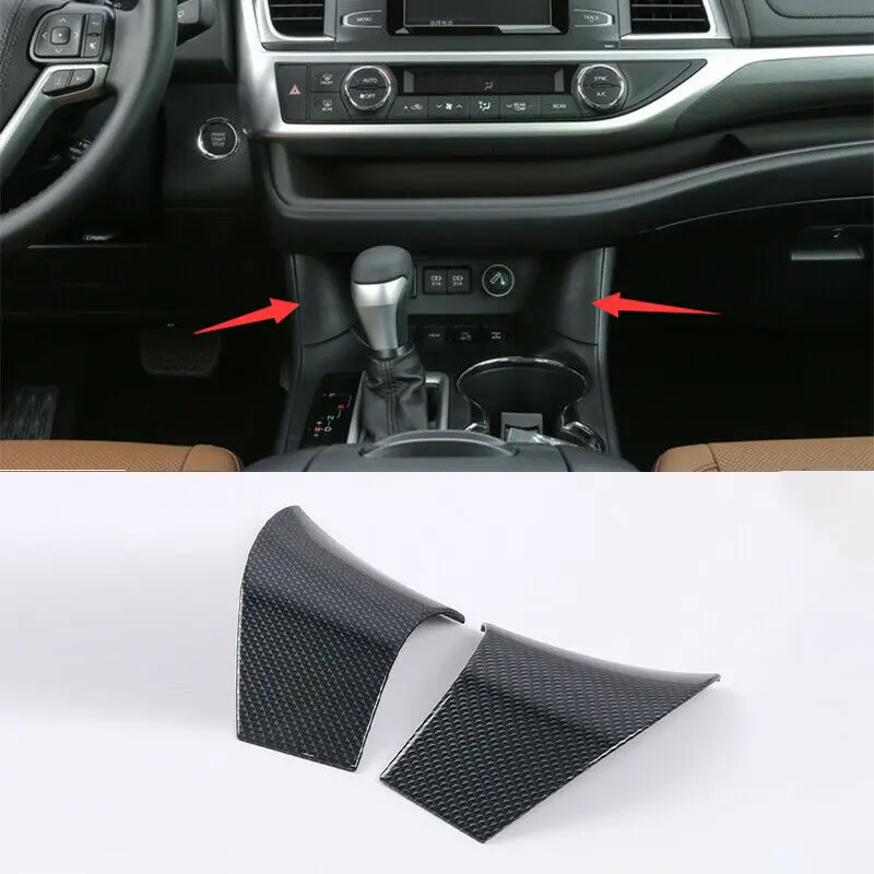 

Fits For Toyota Highlander 2015-2020 Carbon Fiber Look Central control Gear shift panel side Moulding trim strip Car Accessories