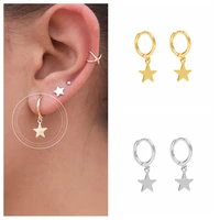 925 sterling silver hoop earrings circle star small hoop earrings for women earring girls lady fashion jewelry pendiente plata