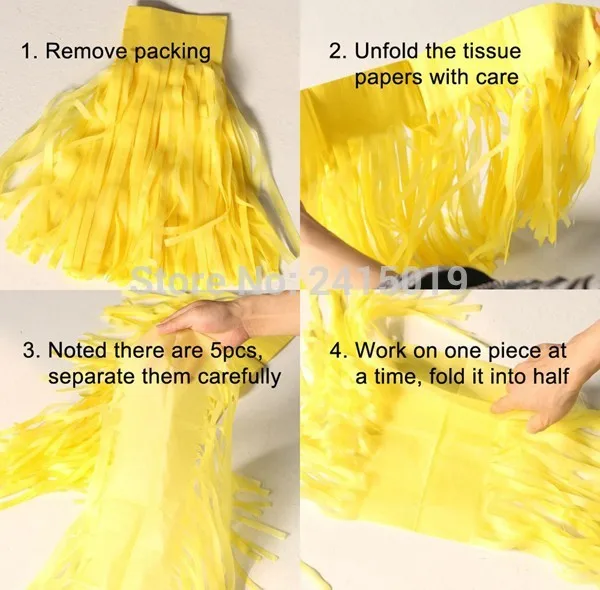 20 X серый розовый Золотой Серебряный тканевая бумага Гирлянда с кисточками DIY Kit