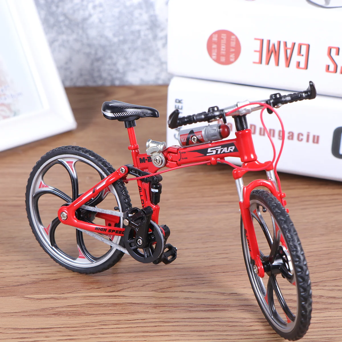 

17.5x10.5cm Creative Alloy Model 1:10 Mini Simulation (Folding Mountain Bike Red)