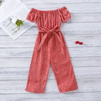 summer kids girls striped jumpsuits girls off shoulder overalls playsuit children casual beach costumes red black blue 18m 6t