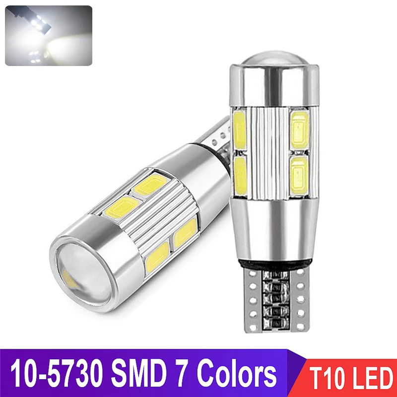 

300x T10 LED W5W Автомобильная светильник ПА Luces светодиодный Para авто внутренний купольный светильник s 194 10 SMD 5730 светодиодный Боковой габаритный ф...