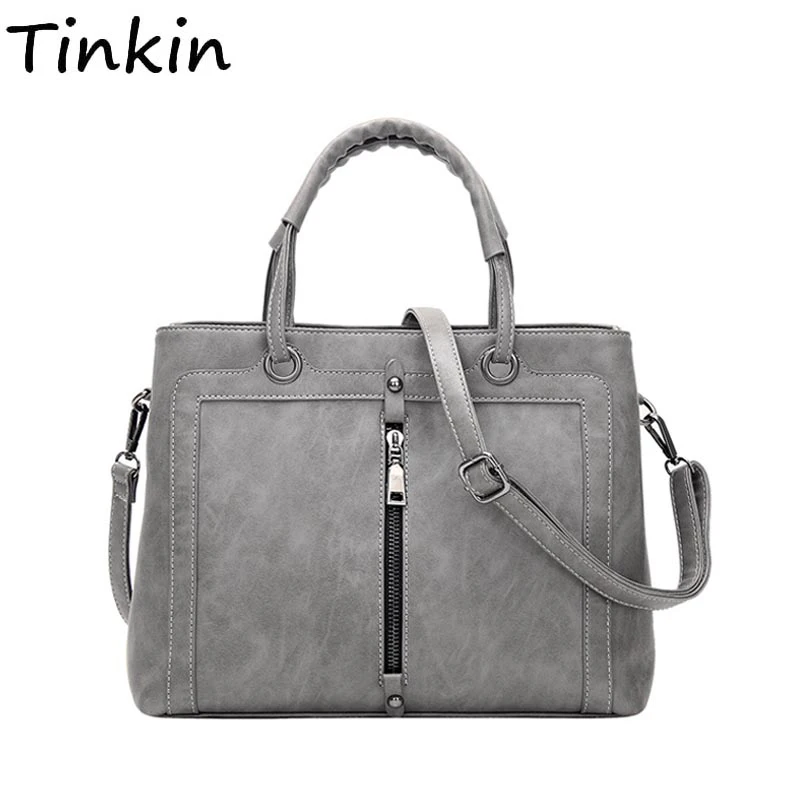 Женская сумка на плечо Tinkin однотонная винтажная Повседневная из искусственной