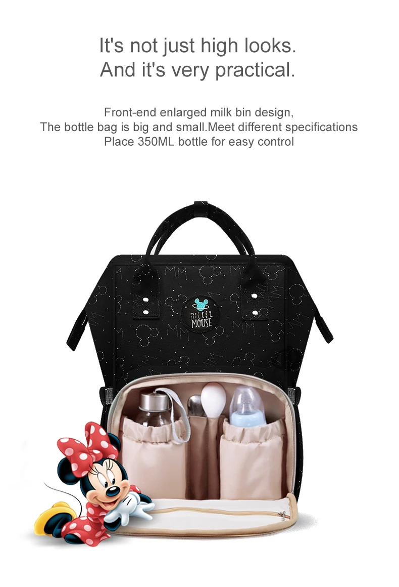 Дисней материал для путешествий Mochila Grande Capacidade de Saco de Fraldas mumi Saco Do Bebê Saco De Fraldas Carrinho para Cuidados Co