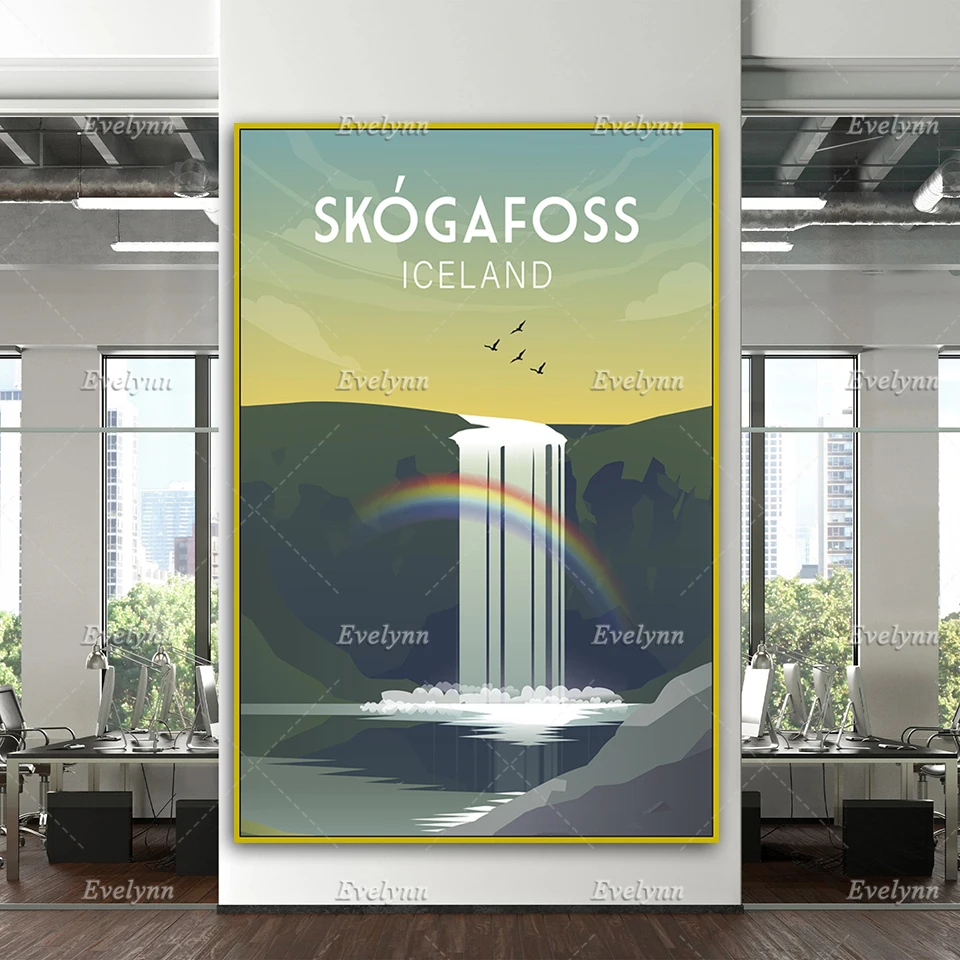 

Iceland Travel Poster, Iceland Wall Art, Iceland Travel Print, Northern Lights, Travel Wall Art,Home Decor Canvas Unique Gift