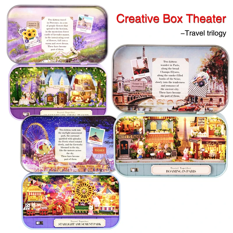 Деревянный кукольный мини дом в 3D коробке набор компонентов для мебели сделай