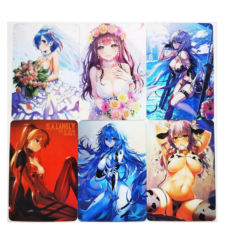 

10pcs/set ACG Beauty Fate Fgo Rem Eva One Piece Ayanami Rei Refraction Sexy Girls Hobby Collectibles Game Anime Collection Cards