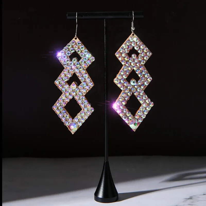 Lady's Belly Dance Jewelry Shine Rhinestone Earrrings Bing Bling Performance Costume Accessory Women Jewelery New Arrival |