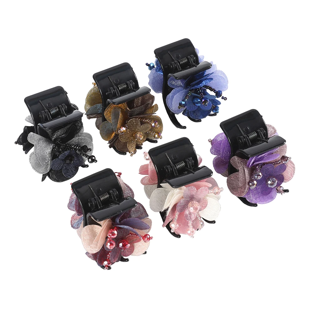 AWAYTR заколки для волос Краб Простые ретро зажимы пластиковые зубчатые цветок