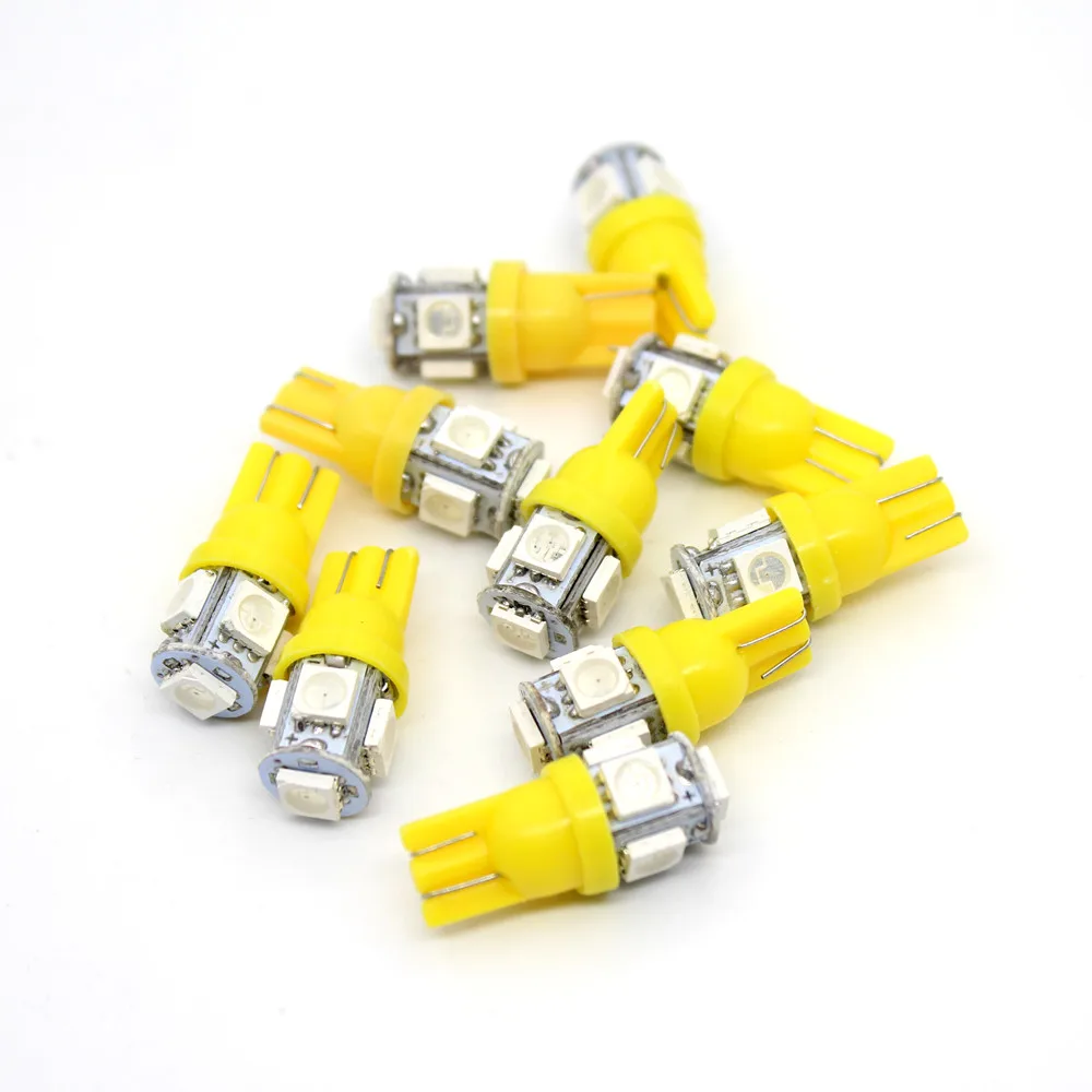 SANHOOII 10 шт. Автомобильный светодиодный светильник T10 5 SMD лампа для широкого чтения