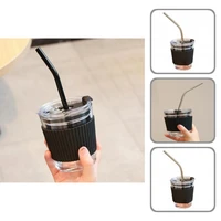fashion water cup leakproof reusable juice outdoor water bottle straw cup water bottle 1 set