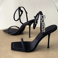 high heeled sandals womens thin heel flat belt 2021 new summer european and american high heels