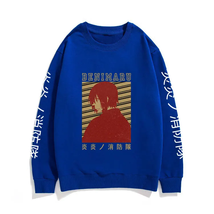 

Manga Fire Force Shinmon Benimaru Pullover Anime Fire Brigade of Flames Sweatshirt Men's Fashion Casual Tracksuit Women Clothing