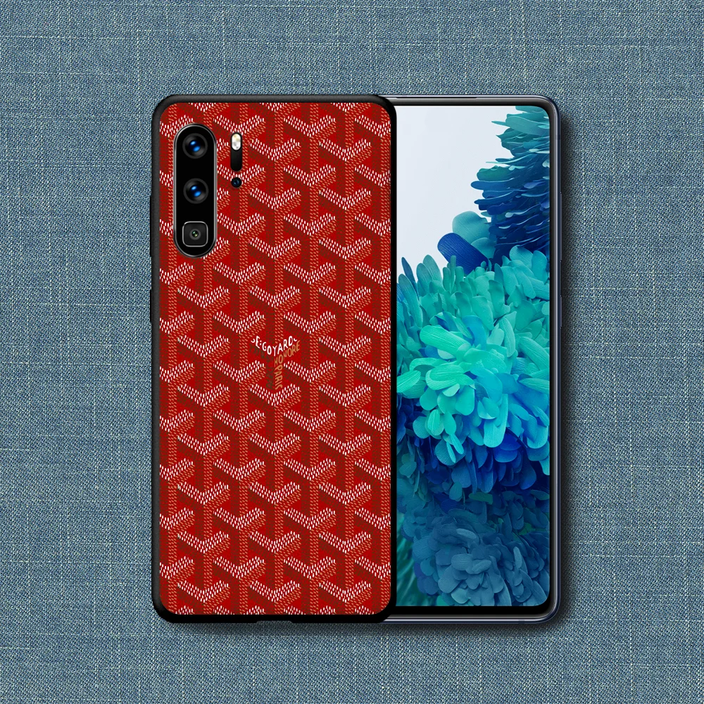

Goyard Design Luxury Brand Phone Case For Huawei P Mate Smart 10 20 30 40 Lite Z 2019 Pro black Bumper Soft Prime Fashion