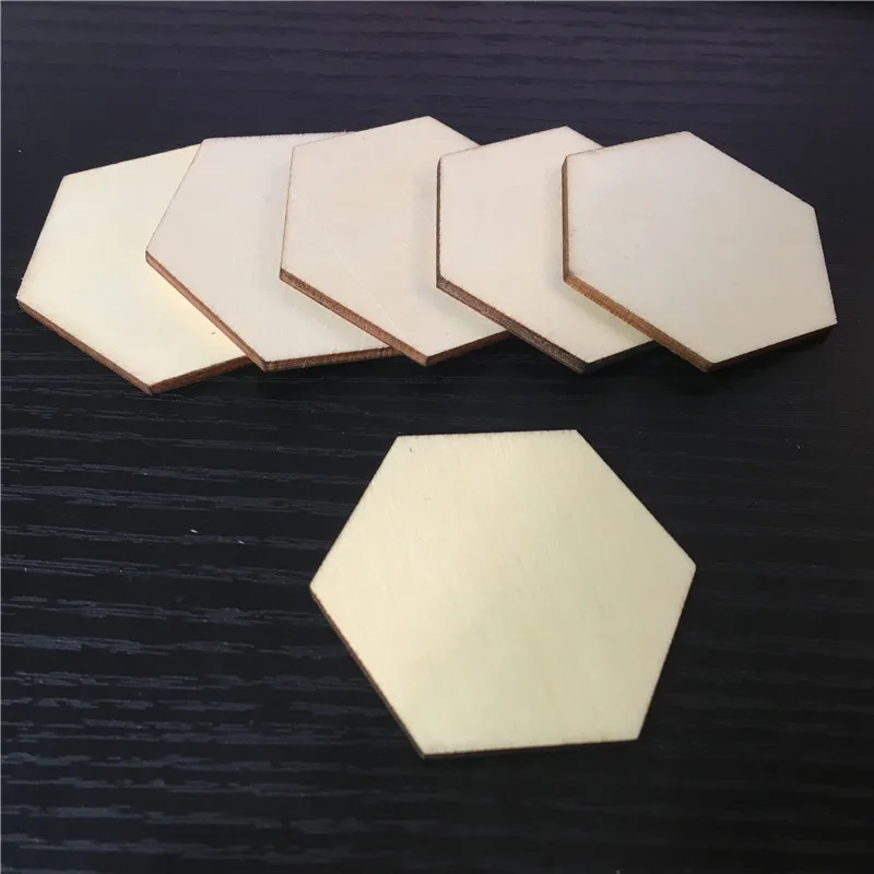 30Pcs Side length 25mm Hexagon Wood Chess Game Pieces For Neuroshima Hex Board Games DTY Accessory