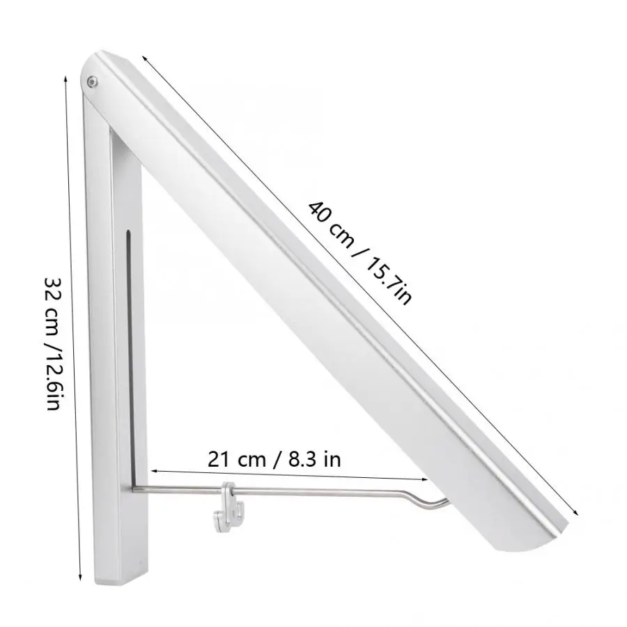 Вешалка для одежды 80 см вешалка с двойным кронштейном компактная Алюминиевая