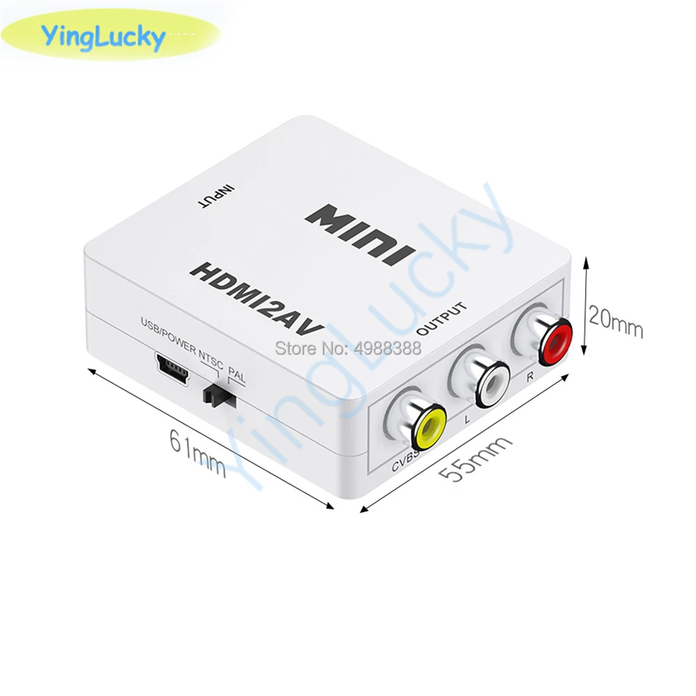 YingLcky HDMI в AV конвертер RCA / CVSB L R 1080P видео HDMI2AV поддерживает NTSC PAL выходной адаптер |