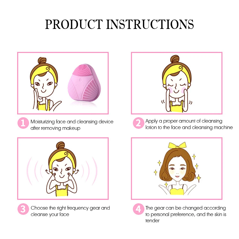 Многофункциональная электрическая силиконовая Очищающая щетка для лица