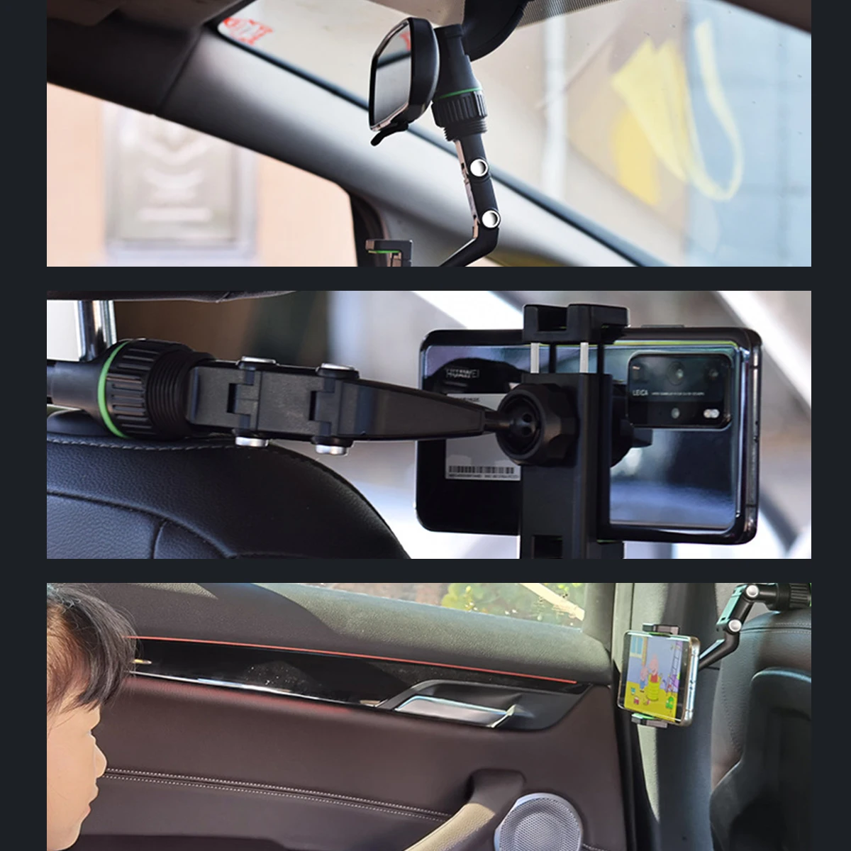 new adjustable car rearview mirror mount phone holder multifunction rearview mirror mobile phone stand seat car phone holder free global shipping