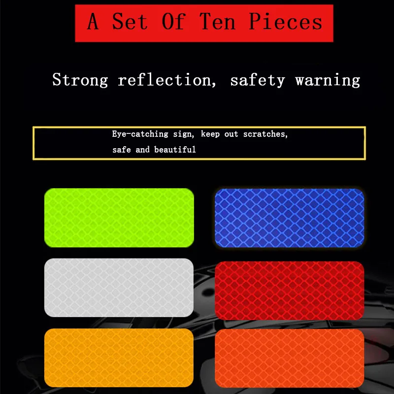 

Automobile Night Reflective Stickers Car Luminous Stickers Automobile Warning Signs Electric Vehicle Wheel Eyebrow Body Stickers