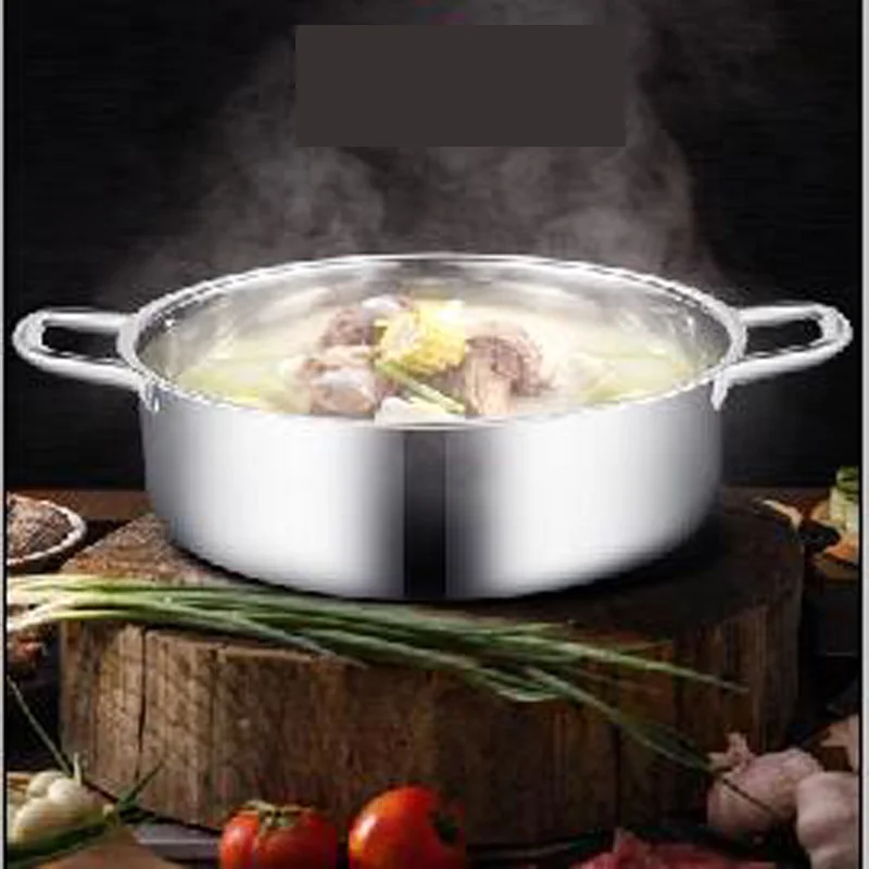 1 шт. кастрюля 304 нержавеющая сталь Однослойная для приготовления пищи 24 32 см