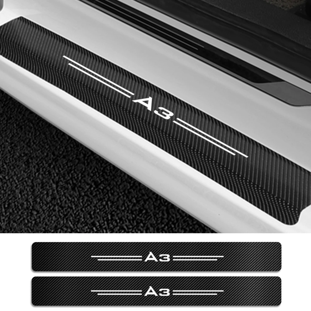 4 шт. протектор из углеродного волокна виниловая Накладка на порог автомобиля