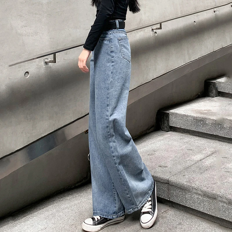 2021 Summer Boyfriend Jeans For Women Thin With Hole High Waist Wide Leg Pants Denim Baggy Casual Long Female | Женская одежда