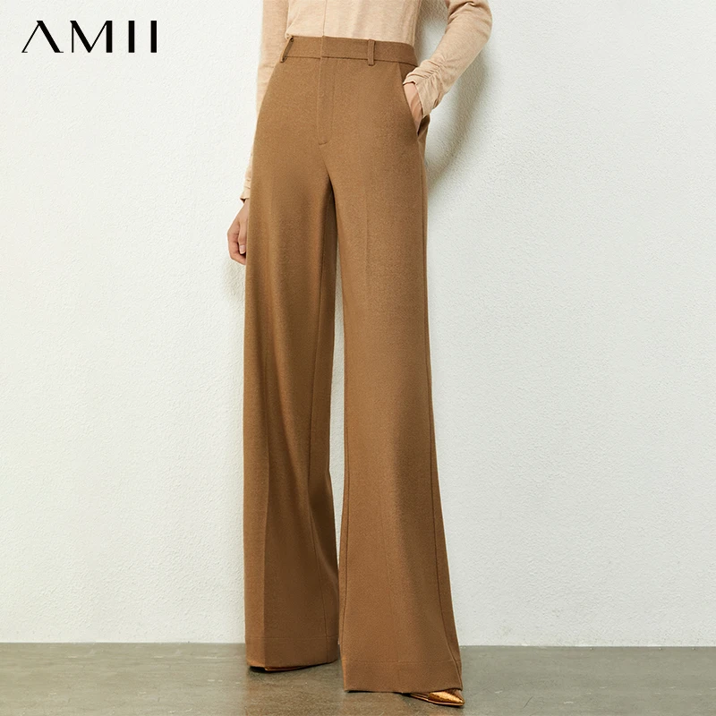 

Amii Minimalism Autumn Winter Fashion OLstyle Woman Pants Causal Solid High Waist Loose Female Pants 12040647