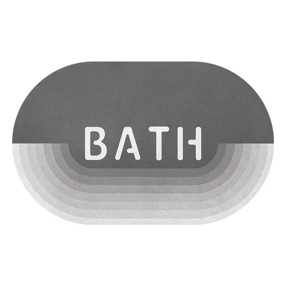 

Bathroom Floor Mat Oval Super Absorbent Floor Mat Quick Drying Bathroom Mat Gray Non-Slip Bath Rugs For Bathroom Kitchen
