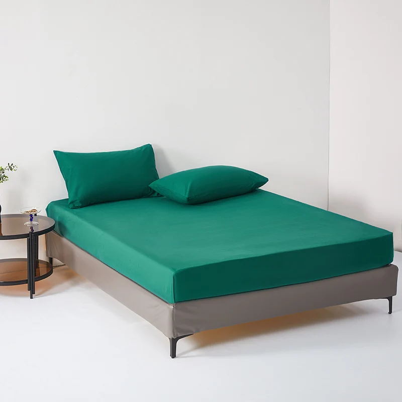 

Luxury Style Fitted Sheet Queen Double King Size Mattress Cover Bedsheets Solid Color Bed Sheet Home Bedspread 1pcs Bed Linens