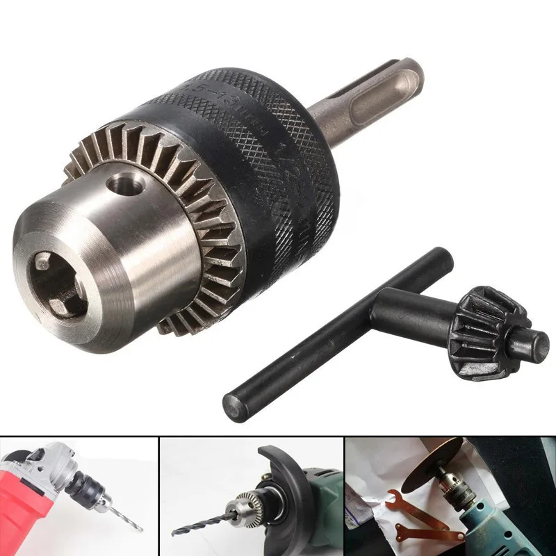 

1pc Drill Chuck 1.5-13mm 1/2-20UNF Rotary Hammer Screwdriver Impact Wrench Driver Adapter + Key + SDS Shank Set WF