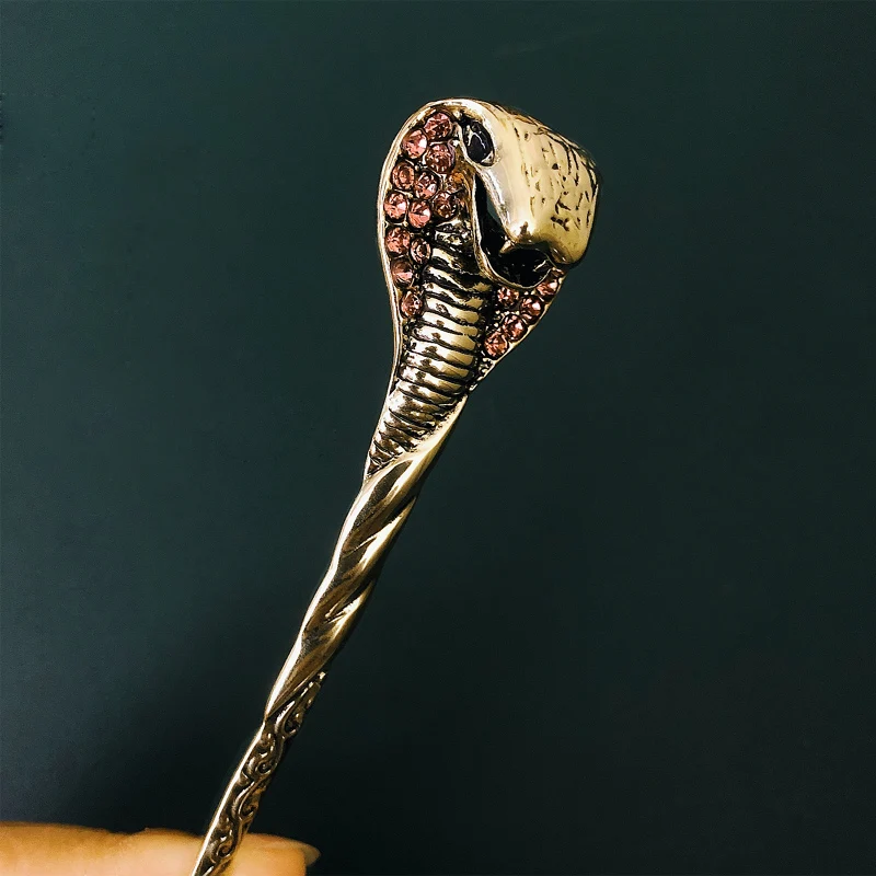 Morkopela Snake Hair Stick Jewelry Vintage Rhinestone Hairpin Sticks Women Banquest Crystal Pins Accessories | Украшения и