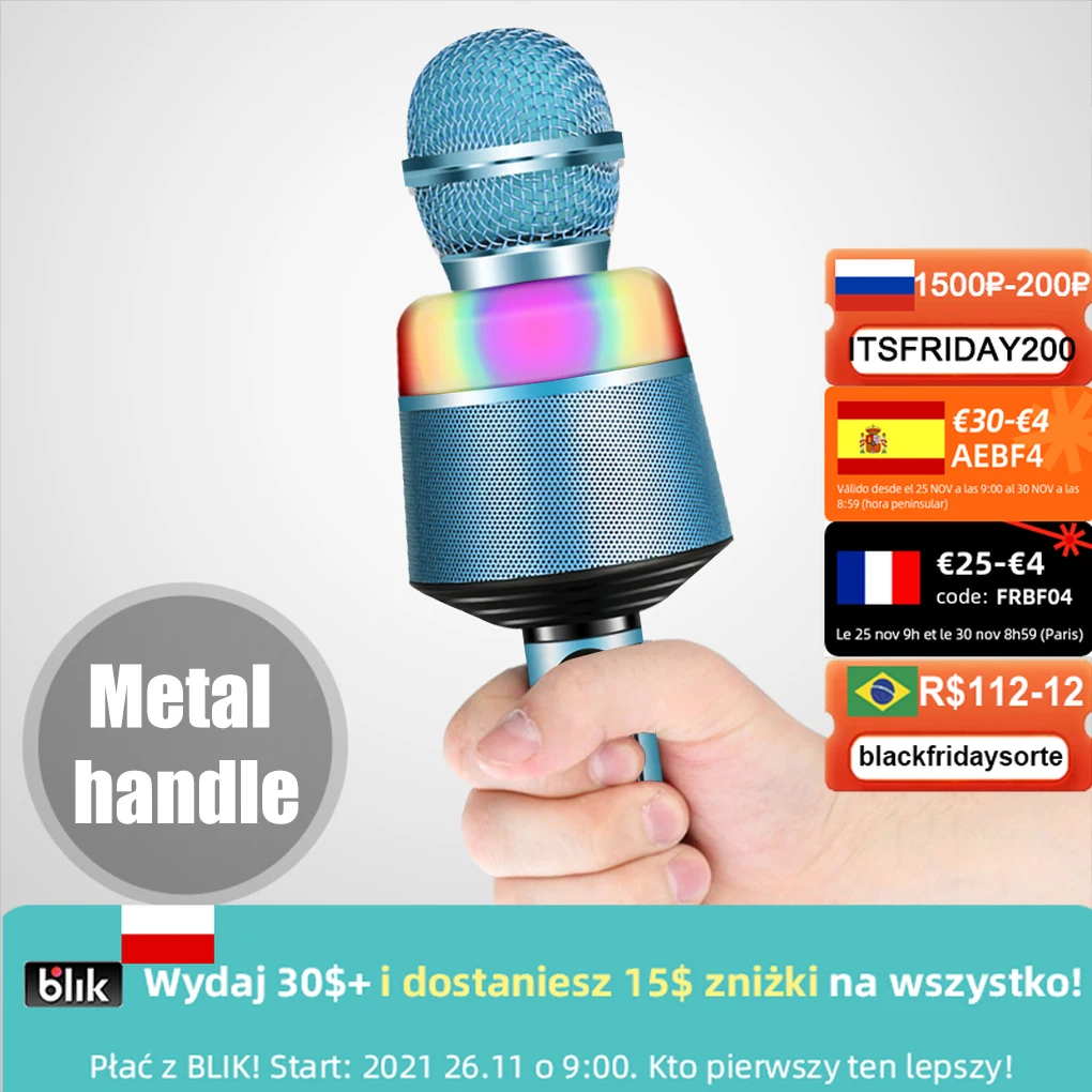 

Wireless bluetooth portable microphone q008 professional usb condenser karaoke mic speaker recorder for phone singing ktv party