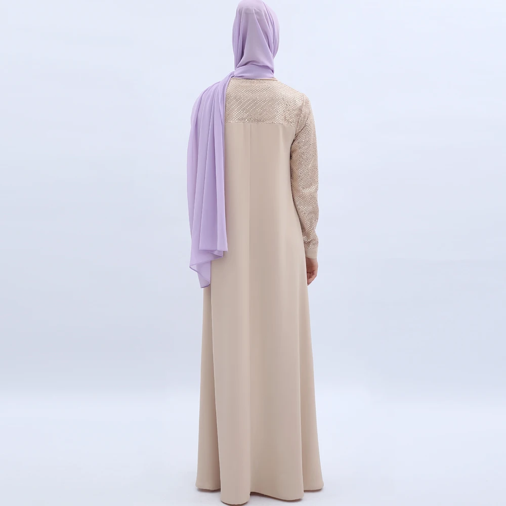 Шифоновое Прошитое платье летнее повседневное свободное мусульманское женское